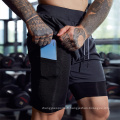 Athletic wear mens Running Shorts Phone Pocket rapide Séchage en polyester short essentiels 2 en 1 short de gymnase